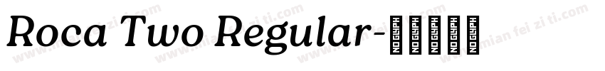 Roca Two Regular字体转换